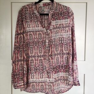 Kut From The Kloth Pink Patterned Blouse